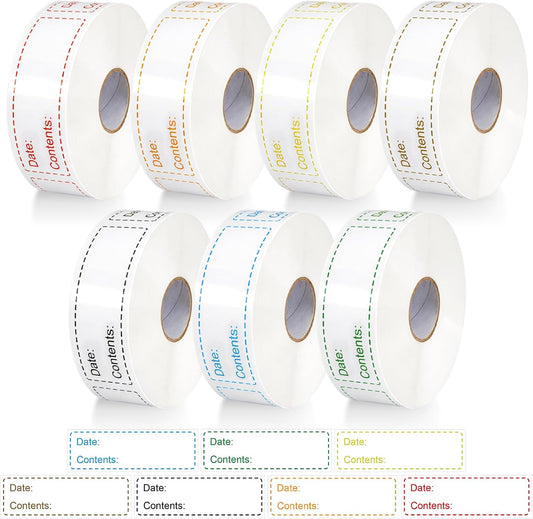 Sayglossy 7000 Pcs Day of Week Label Food Label Monday Through Sunday Management Inventory Sticker Removable Weekly Self Adhesive Date Dot Sticker for Restaurant Kitchen Container (Square)