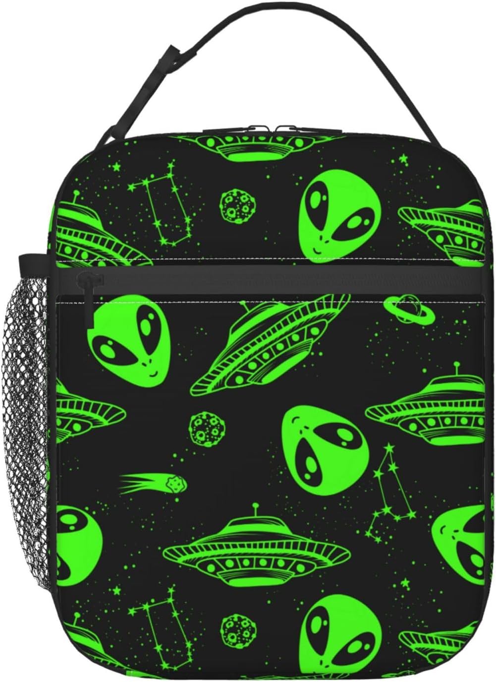 Black Cat Reusable Lunch Box Food Bag Insulated Lunch Bag for Teenage Boys Girls School Beach