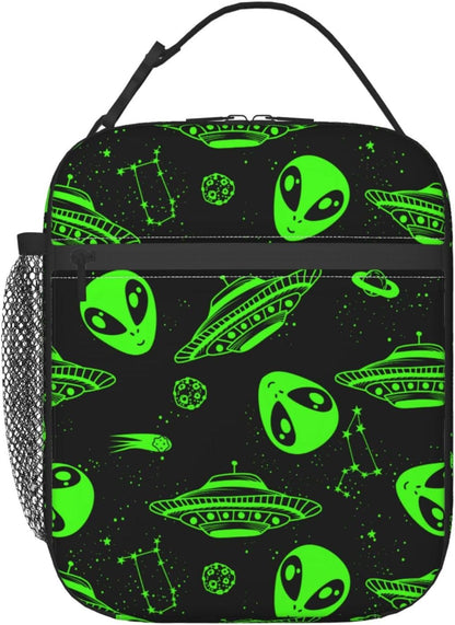 Black Cat Reusable Lunch Box Food Bag Insulated Lunch Bag for Teenage Boys Girls School Beach