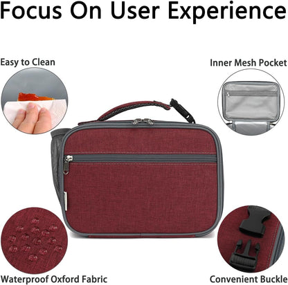 GYEUKHAM Insulated Lunch Box for School, Thermal Reusable Durable Freezable Lunch Bags for Kids Boys Girls Men Women - Small Soft Cooler Portable Lunch Tote Kit for Work Picnic Travel,Black
