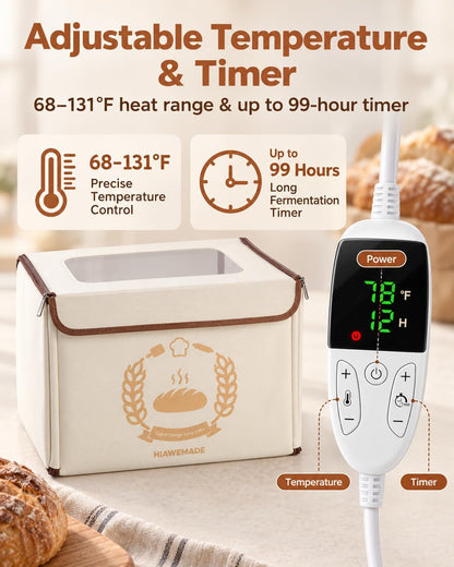 Bread Proofing Box, 36L Foldable Dough Proofer with 99H Timer