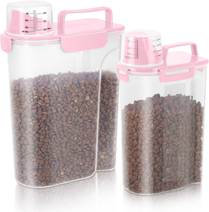 LEAWALK 5Lbs Airtight Cat Dog Food Storage Container with Upgraded Large Nozzle BPA-Free, Pet Food Storage Containers for Rice, Grain, Pet Food, Flour, Dog Treat Storage (Dark Gray, 5L-1pack)