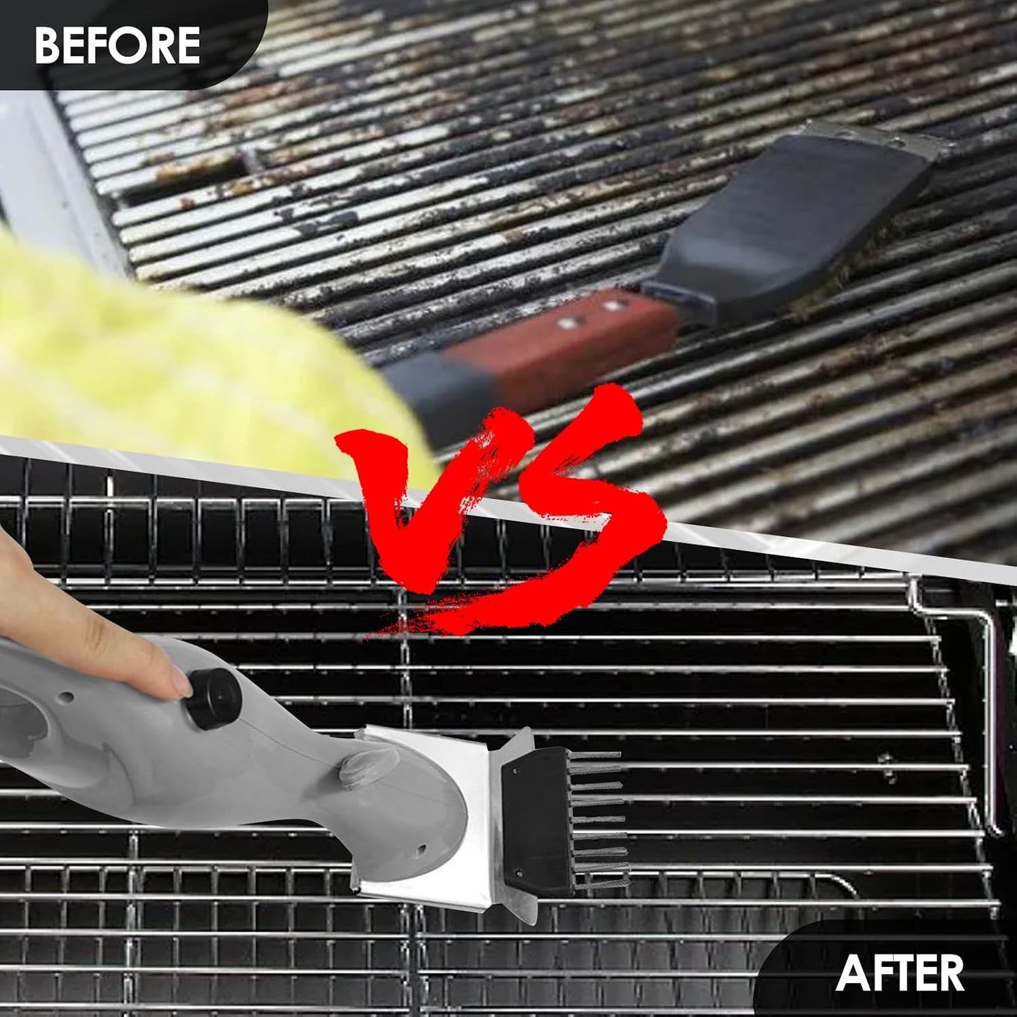 Portable Steam Grill Brush, Portable Stainless Steel BBQ Cleaner for Cast Iron, Ceramic Grills for Outdoor