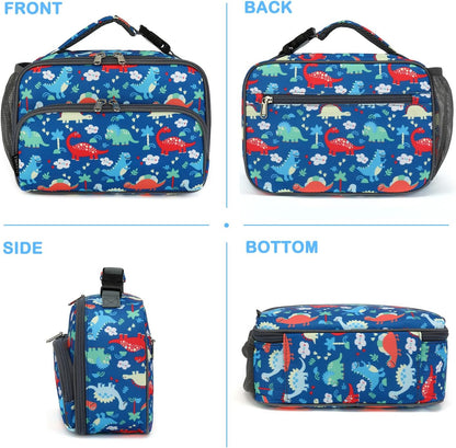 FlowFly Kids Lunch box Insulated Soft Bag Mini Cooler Back to School Thermal Meal Tote Kit for Girls, Boys, Astronaut - Colors B