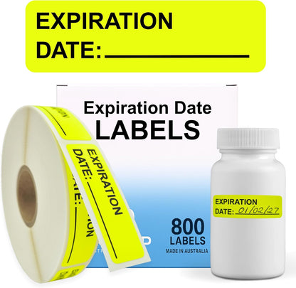 Opened Date Labels for Medical, Food & Lab Use - 800 Fluoro Green Write-on Small Stickers (12mm x 40mm / 0.5" x 1.5") in Dispense Box. Strong Latex-Free Adhesive & Indirect Food/Medical Safe Ink