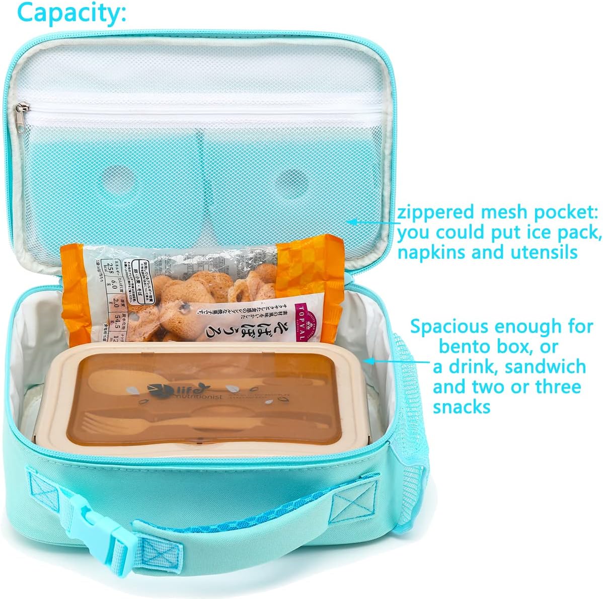 FlowFly Kids Lunch box Insulated Soft Bag Mini Cooler Back to School Thermal Meal Tote Kit for Girls, Boys, Astronaut - Colors A