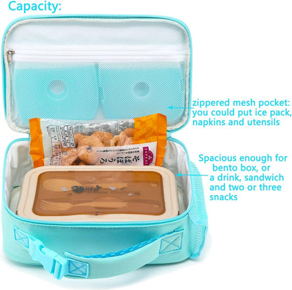 FlowFly Kids Lunch box Insulated Soft Bag Mini Cooler Back to School Thermal Meal Tote Kit for Girls, Boys, Astronaut - Colors A