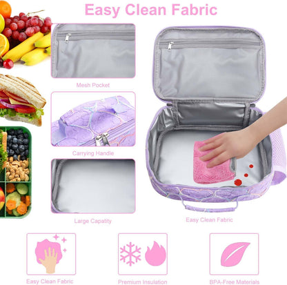 RHCPFOVR Kids Lunch Bag - Insulated Lunch Box for Boys Girls,Washable Lunch Bag and Reusable Toddler Leak-proof Lunchbox for School and Daycare - Colors A
