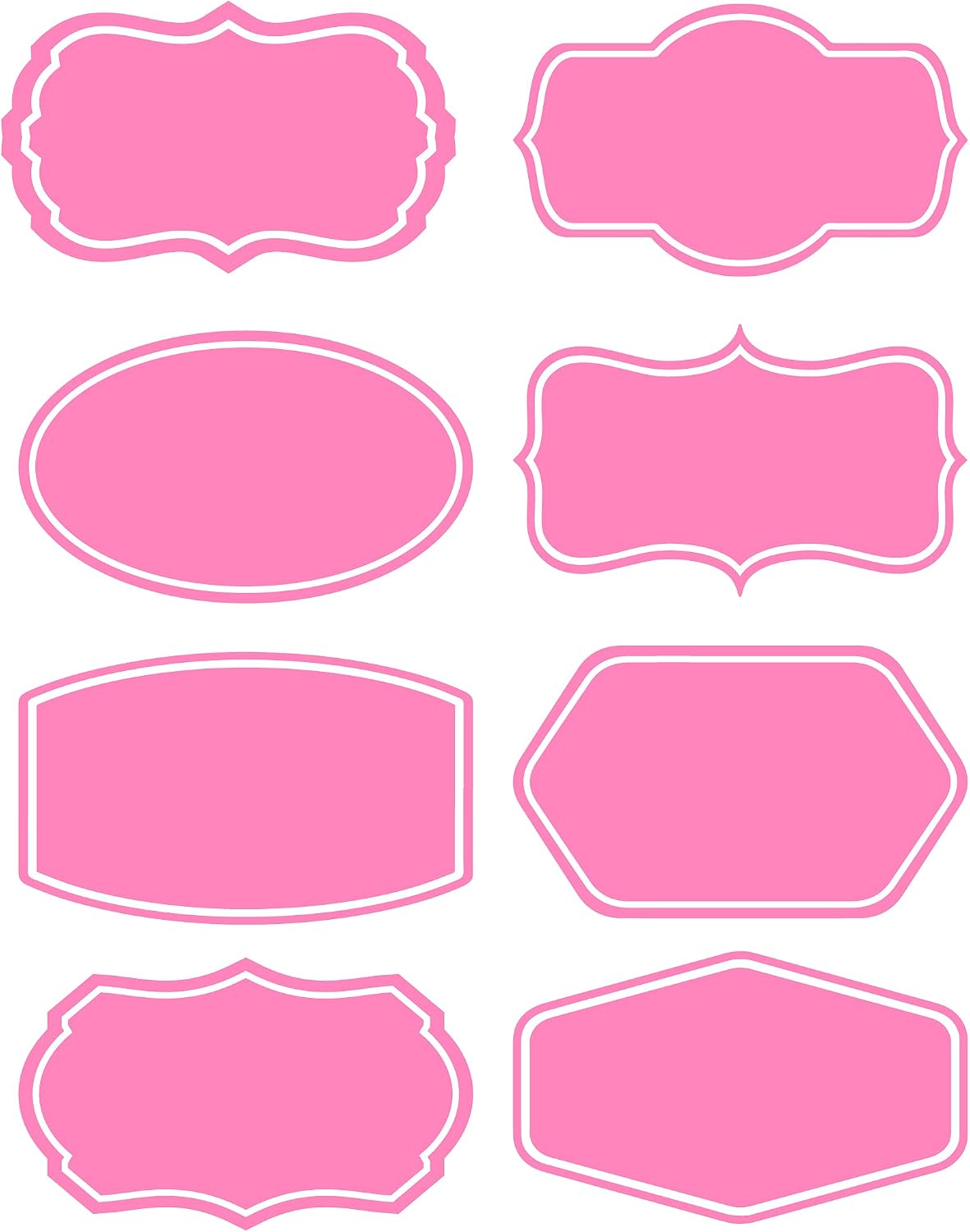 MeshaKippa Pink Cute Removable Food Storage Labels, 200pcs 2x1.2 inch Blank Holiday Present Stickers,Waterproof jar Labels no Residue Sticker for Food Jars, Container