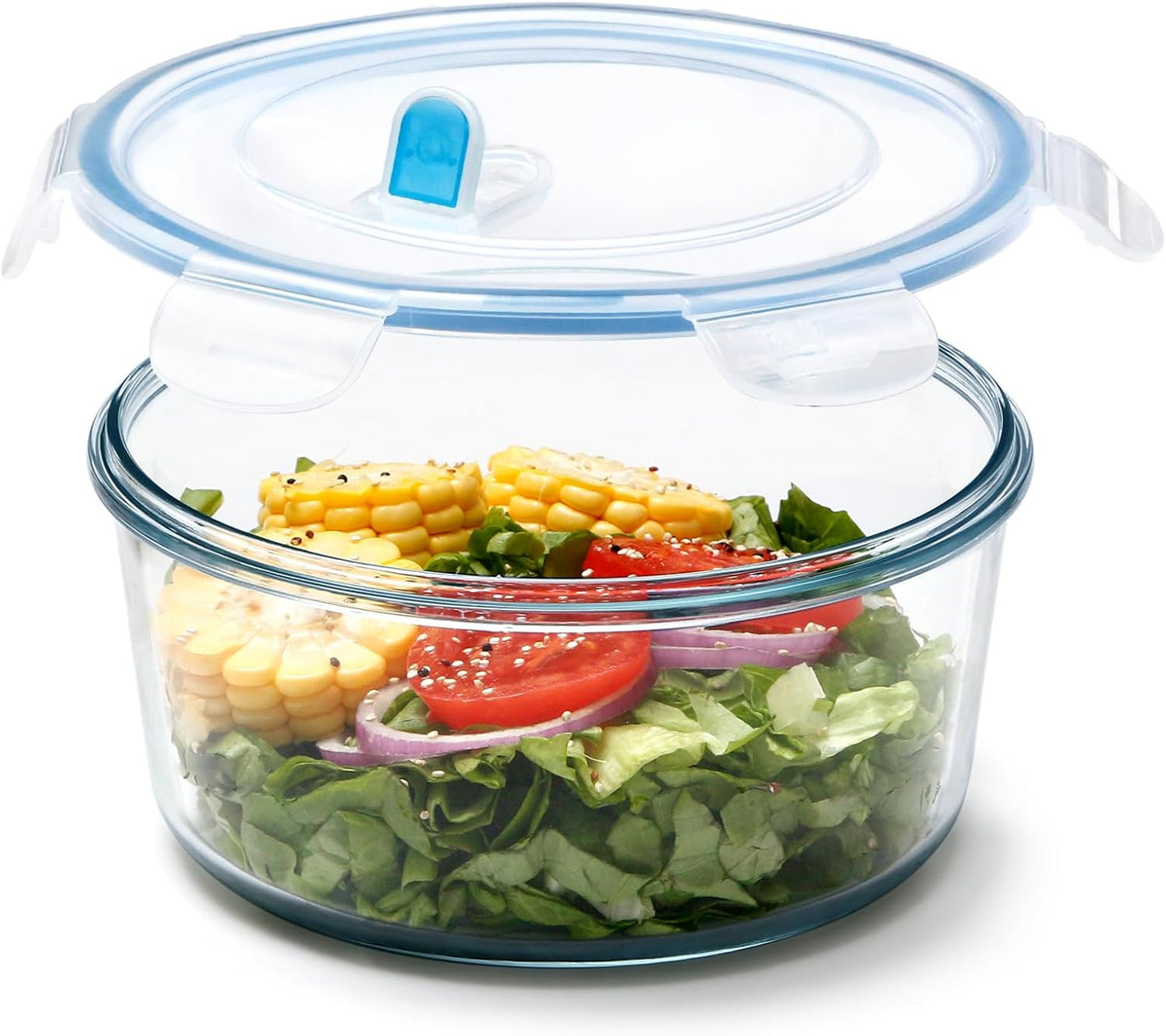 NUTRIUPS 34oz Glass Food Storage Containers with Lids, 1.0L Rectangle Meal Prep Containers, Airtight Reusable Lunch Container Set of 2