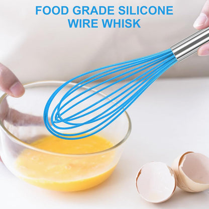 NileHome 3-Pack Stainless Steel Whisk Set, Kitchen Utensils for Cooking