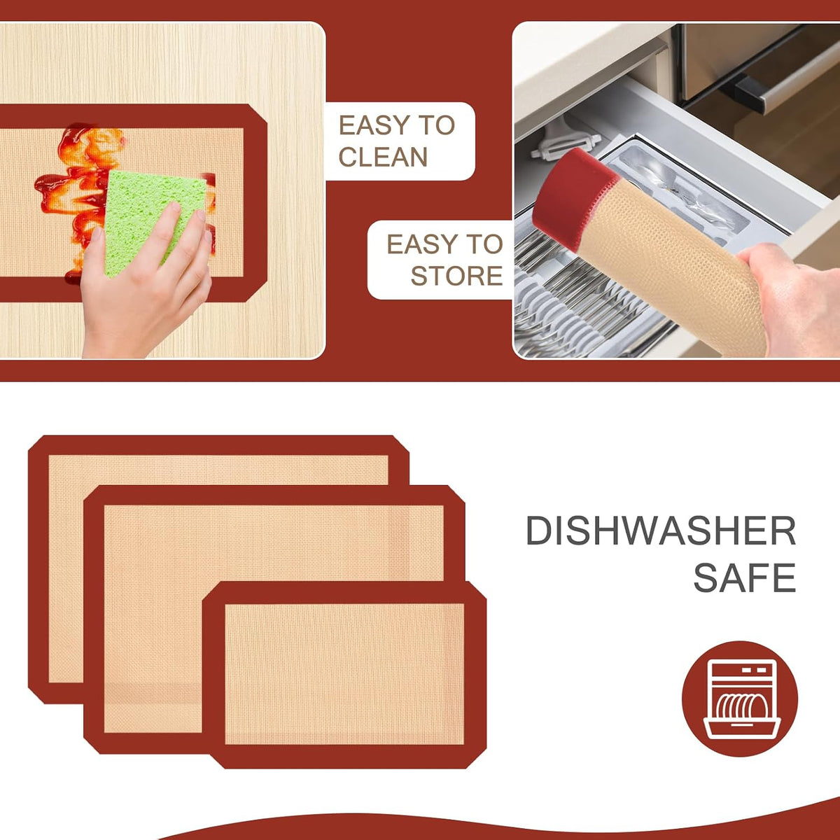 Silicone Baking Mat, Nonstick & Reusable