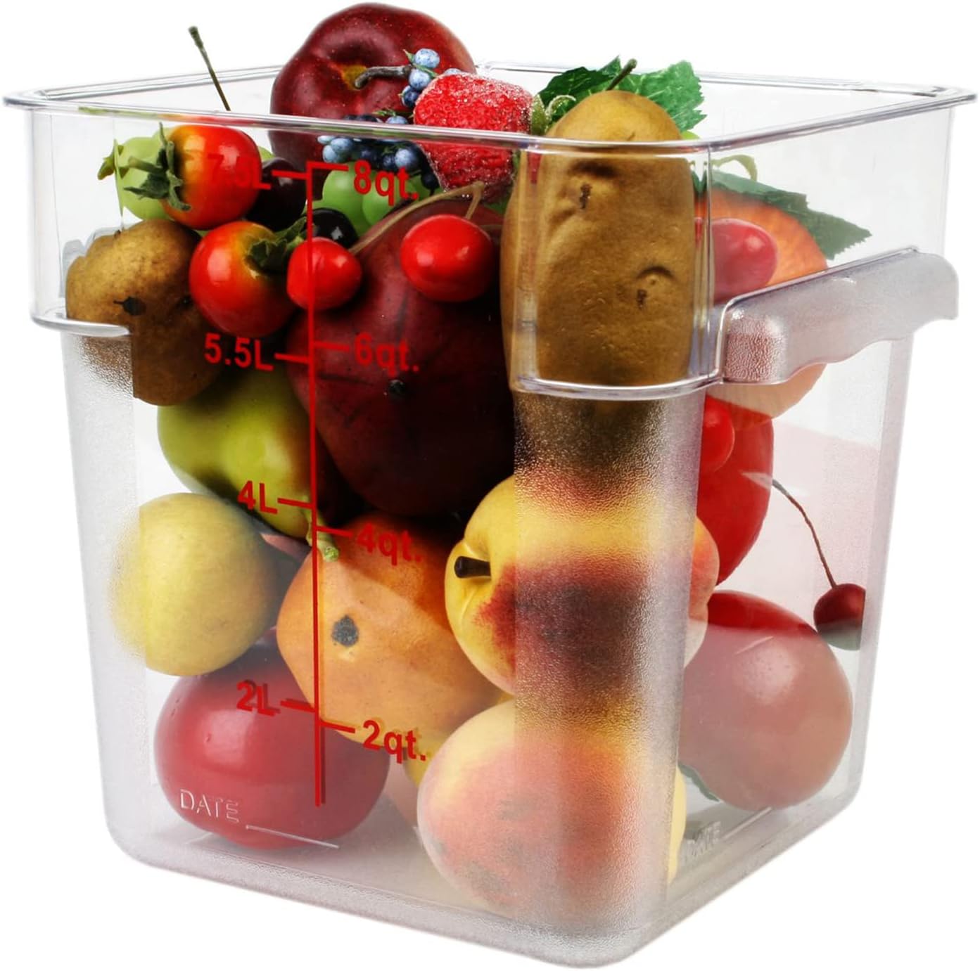Tiger Chef 18 Quart Commercial Grade Clear Food Storage Square Polycarbonate Containers With Blue Lids 4 Pack