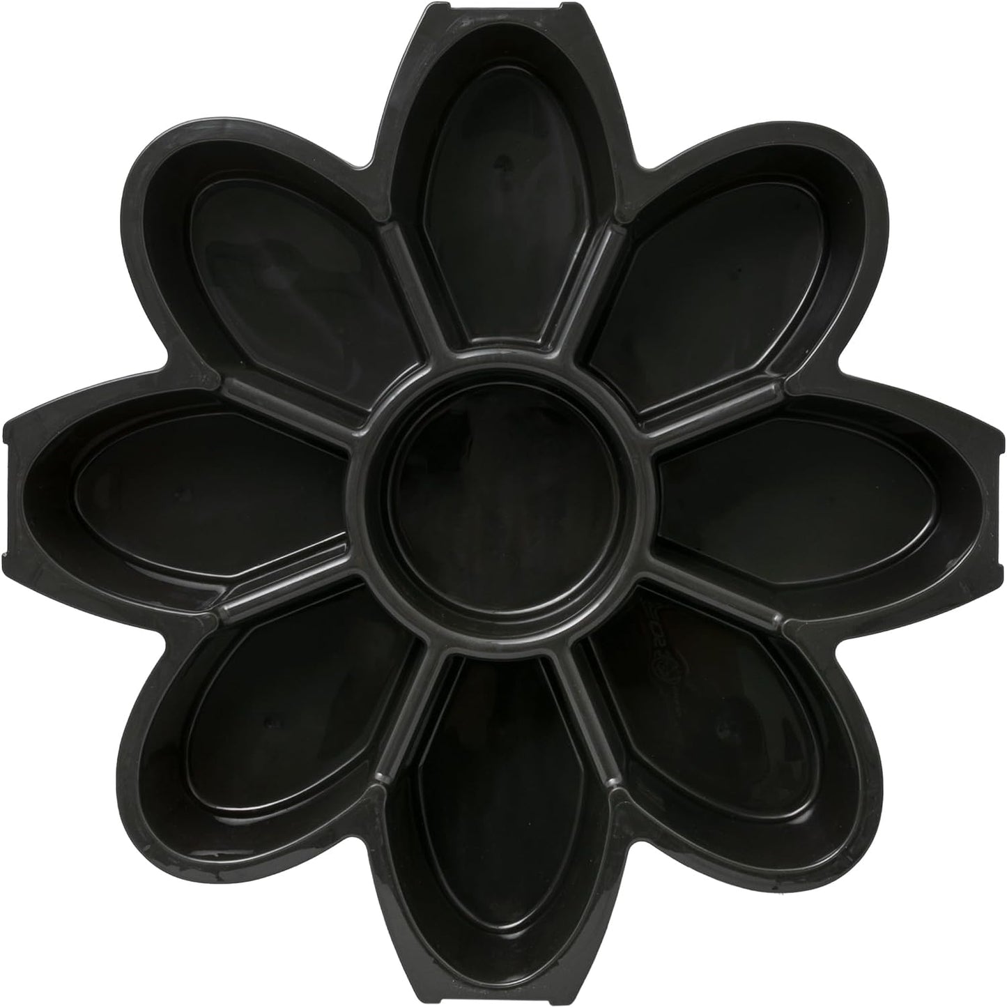 KOLORAE Flower Snack Serving Tray - 9 Compartment Party Platter with Dressing Cup for Chips and Dip, Fruits and Veggies - Game Day & Summer Entertaining Tray