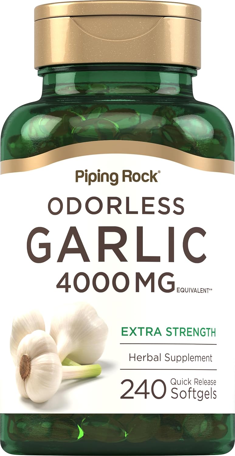 Piping Rock Odorless Garlic Softgels | 240 Count