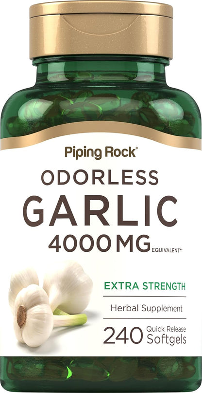 Piping Rock Odorless Garlic Softgels | 240 Count