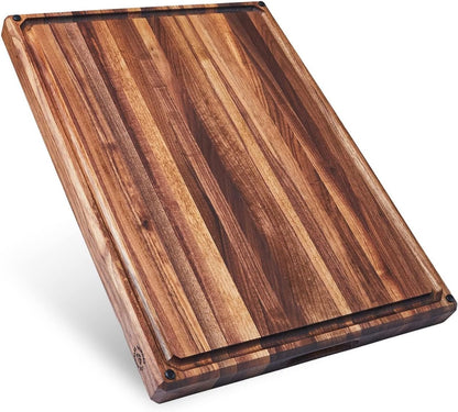 Sonder Los Angeles Doheny Wood Cutting Board Set | Acacia Edge Grain Cutting Board for Kitchen with Juice Groove | Perfect for Compact Daily Use | Gift Box Included | 14x10x1 in & 12x8x1 in