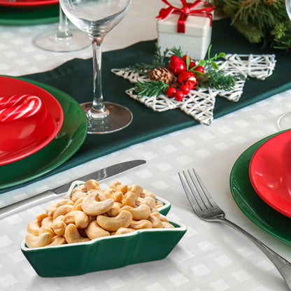 Operitacx Ceramics Serving Tray Christmas Tree Fruit Tray, Veggie Tray Fruit Platter for and Vegetable Snacks Dips