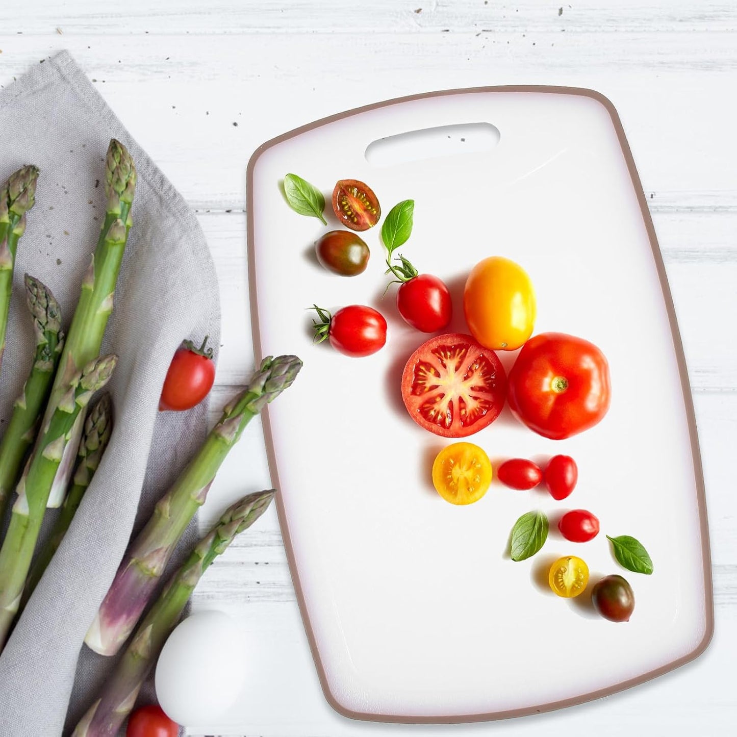 Alipis Multi-function Thick Plastic Cutting Board Set, Non-slip Kitchen Chopping Boards for Household Food Prep, Sturdy Kitchen Accessory for Meat, Vegetables, and Fruits