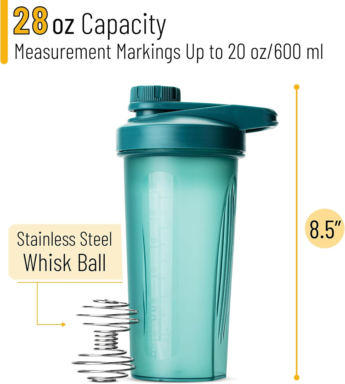 Mr. Pen- Shaker Bottles for Protein Mixes with Twist Cap, 28 oz