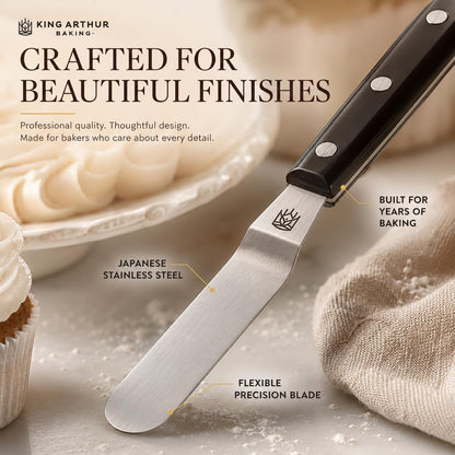 King Arthur Baking Company Offset Spatula, Japanese Stainless Steel, 8-Inch Flexible Blade, For Precise Cake Decorating
