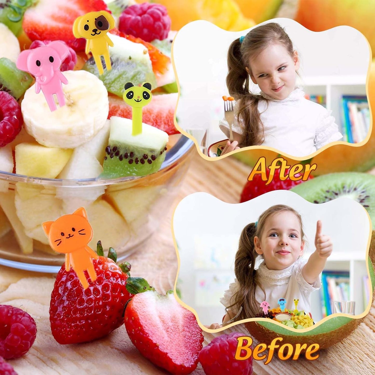 65 Pieces Animal Food Picks for Lunchbox, Mini Fun Fruit Picks for Lunch Accessories, Lunch Picks for Bento Box Essentials, Cute Reusable Toothpicks Forks for Picky Eaters, BPA-Free