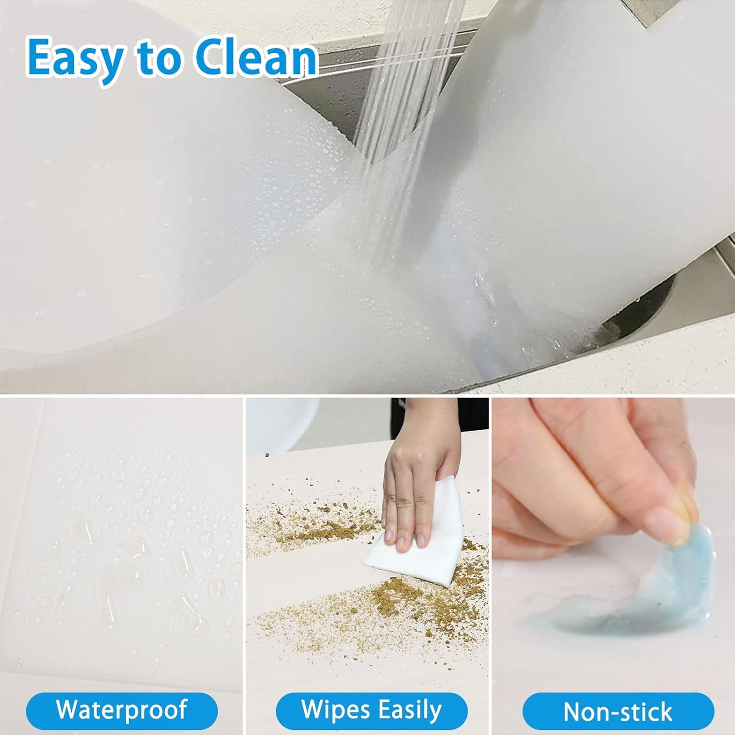 AECHY Extra Large Silicone Mat 78.74”x19.69”x0.08”, Multipurpose Silicone Mat Thick Heat Resistant Mat Shipped Rolled Up Kitchen Counter Mat Nonslip Silicone Mats for Kitchen Counter Translucent
