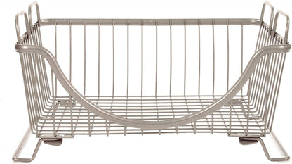 Spectrum Diversified 20077 Ashley Stackable Basket Tray, Satin Nickel