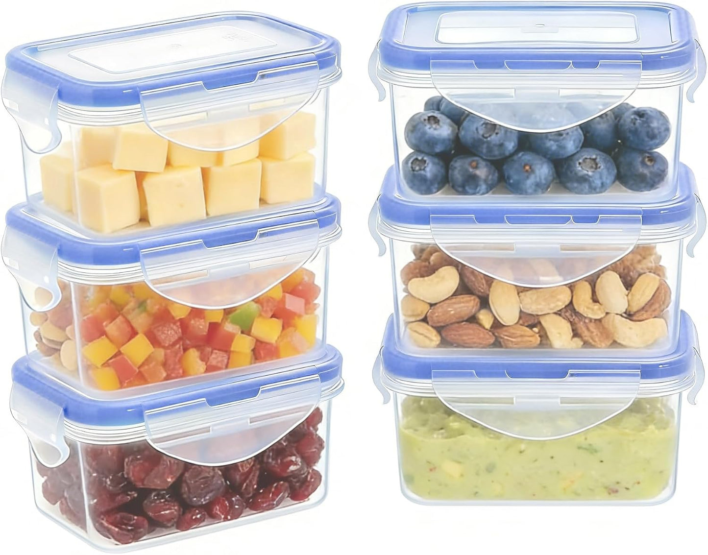 KIGI Airtight Reusable Meal Prep Containers, Leak-Proof & Stackable, 4-Sided Locking Lids, Ideal for Food Storage, Lunch & Leftovers, Microwave, Freezer & Dishwasher Safe, 39 oz, 4.8 Cup, 12 Piece Set