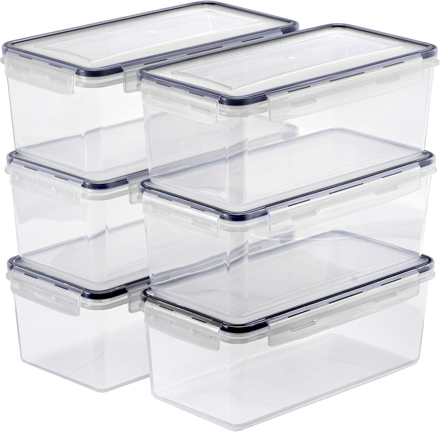 Sorbus Food Storage Containers - Pack of 8 - Air Tight, Four-Way Snap Lids Keeps Food Fresh - Store Cereal, Pasta, Flour, Nuts, Candy - Durable Plastic Kitchen Pantry Bins