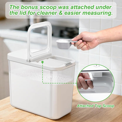 TBMAXS Versatile Storage Container Bin with Pop-up Lid & Scoop, Rice Flour Container Dog Cat Food Storage Container, Laundry Room Organization Household Essentials Kitchen Pantry Organizers