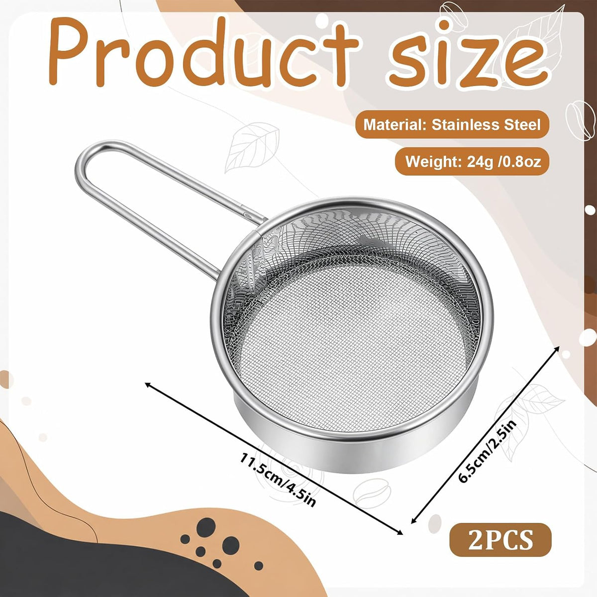 2 Pack Powdered Sugar Sifter, Flour Sifter for Baking