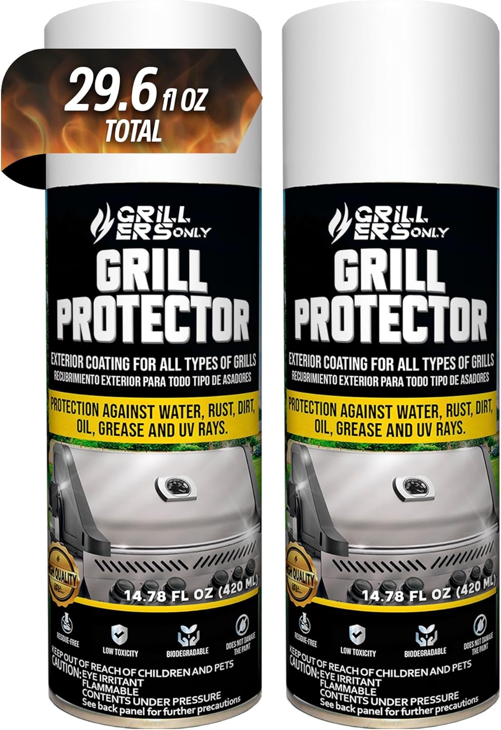 Grill Cleaner Spray & Degreaser | Heavy-Duty Grill Spray for BBQ, Griddles & Cast Iron Cleaner - Professional Outdoor Kitchen Formula - 35.2 fl oz.