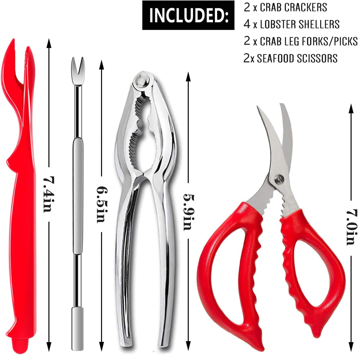 10 Pcs Seafood Tools Set, Crab Lobster Crackers