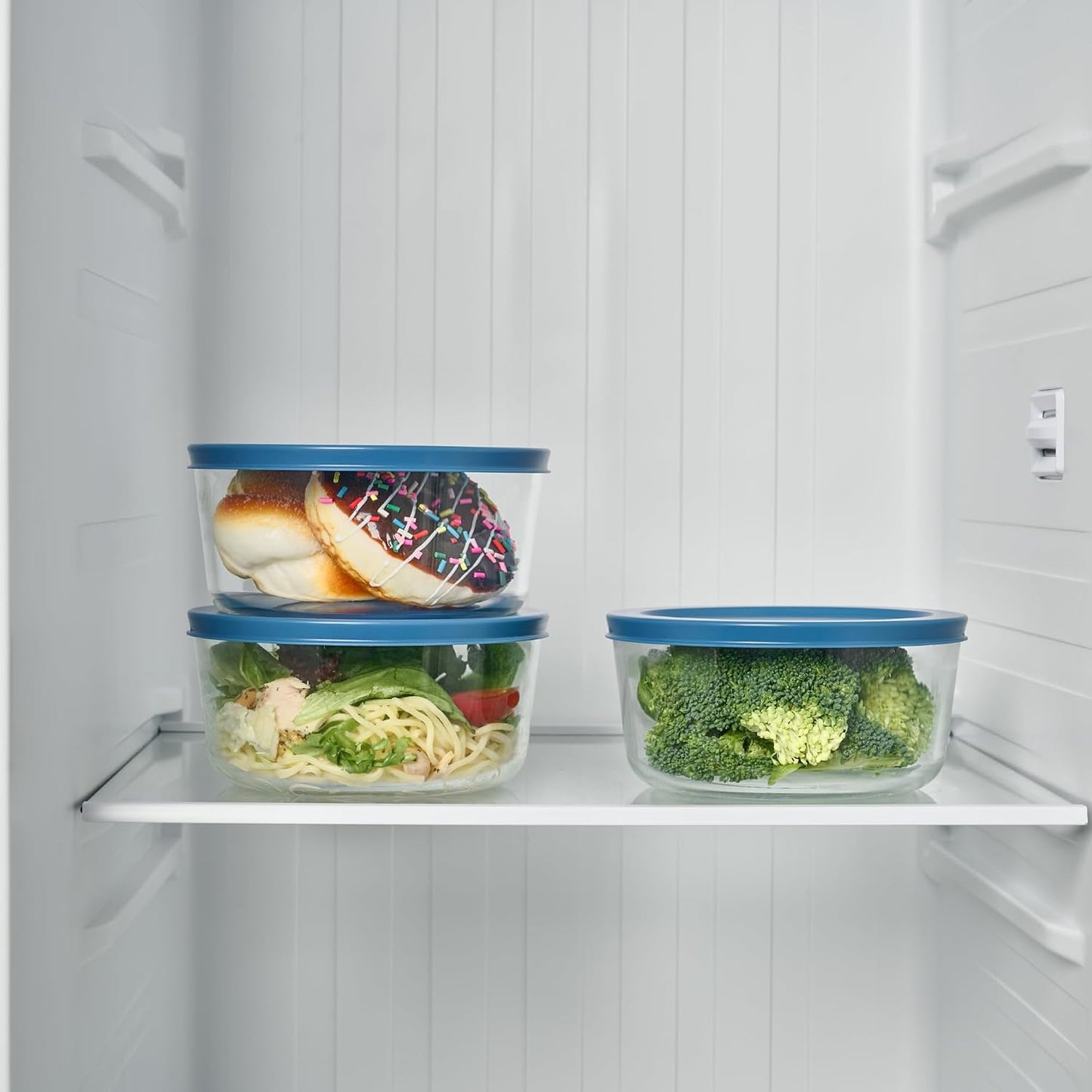 6-Piece Glass Food Storage Containers Set (3 Containers + 3 BPA-Free Lids) | 2-Cup, Leakproof | Microwave, Freezer, Oven & Dishwasher Safe | Ideal for Meal Prep & Pantry Organization, Pistachio
