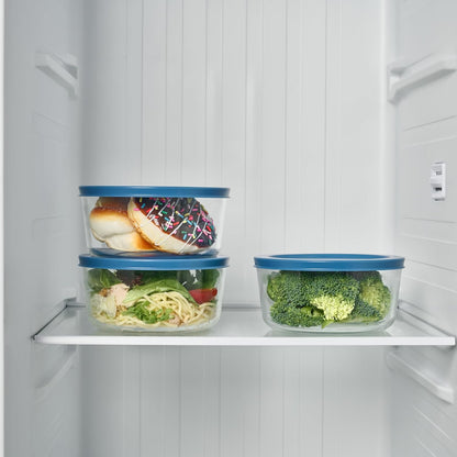 6-Piece Glass Food Storage Containers Set (3 Containers + 3 BPA-Free Lids) | 2-Cup, Leakproof | Microwave, Freezer, Oven & Dishwasher Safe | Ideal for Meal Prep & Pantry Organization, Pistachio