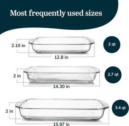 Libbey Baker’s Premium Glass Pie Plate, Stackable, Space Saving Casserole Dish Set with Lids, Glass Baking Dish Set for Fruit Pies, Quiches