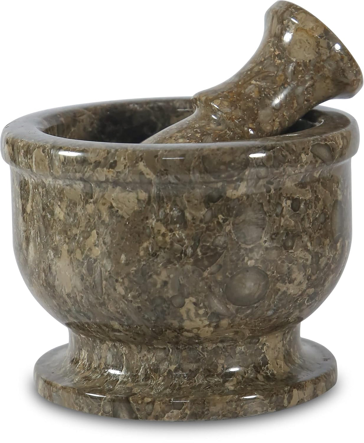 Mortar and Pestle Set – Large Stone Grinder with Polished Bowl & Non-Slip Base | Elegant Onyx Marble Kitchen Tool for Spices, Herbs & Guacamole