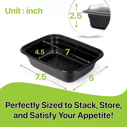 Meal Prep Containers [10 Set] 38 oz with Lids, 1 compartment, Stackable, Reusable, Leakproof, Food Safe, Microwave, Freezer & Dishwasher Safe for Food Prep Storage Bento Box (10 Set, 38 oz)