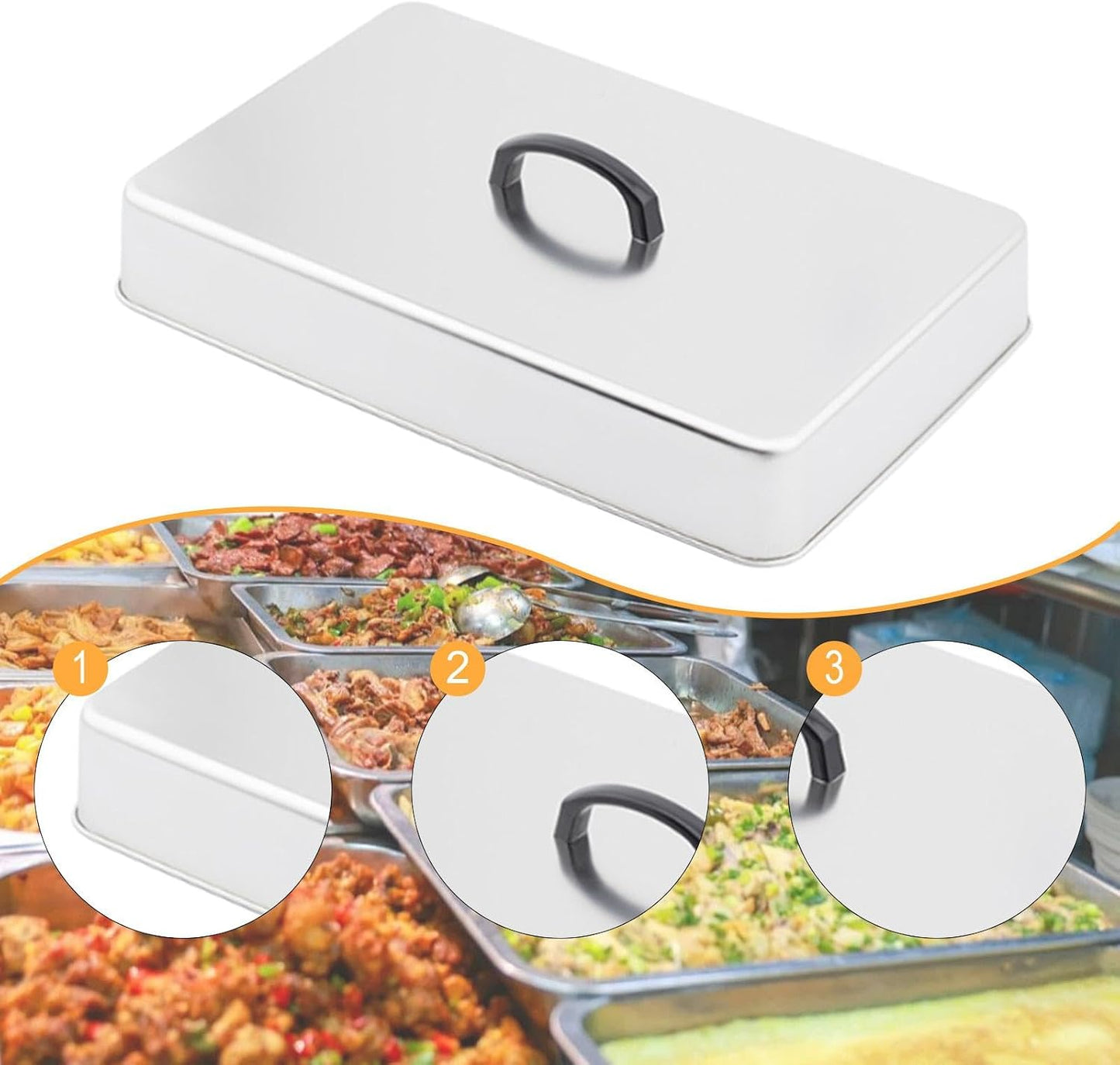 Grill Lid Steaming Food Cover Cooking Dome Rectangular Grilling Dome Burger Cover for Commercial BBQ Flat Top Griddle Patties, 22.2x14.6x6.6cm