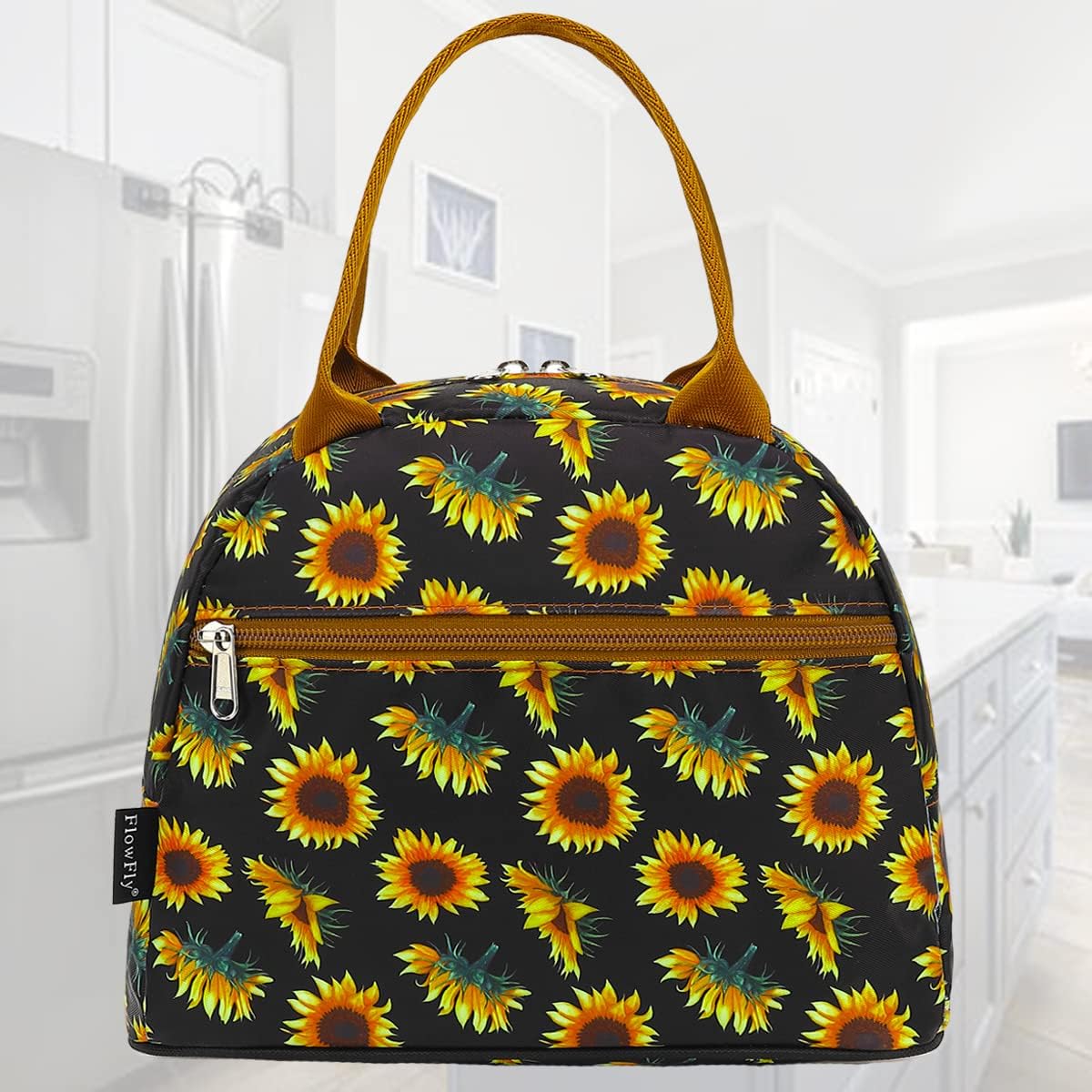 FlowFly Insulated Lunch Cooler Bag - Tote Bag Organizer for Women/Men, Black - Colors A