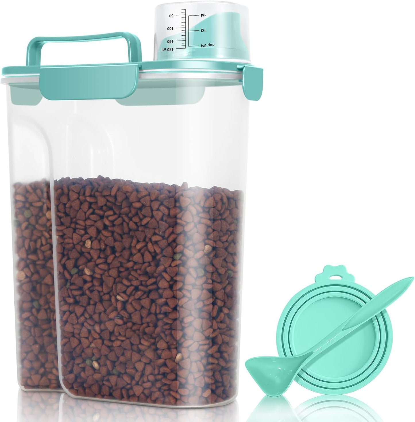 TBMax Pet Food Storage Containers 2 Pack 8-10 Lbs Airtight Dog Food Container Dispenser with Large Spout & Portable Handle, Travel Dog Treat Cat Food Storage Bin Bird Seed Container