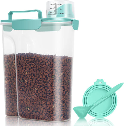TBMax Pet Food Storage Containers 2 Pack 8-10 Lbs Airtight Dog Food Container Dispenser with Large Spout & Portable Handle, Travel Dog Treat Cat Food Storage Bin Bird Seed Container