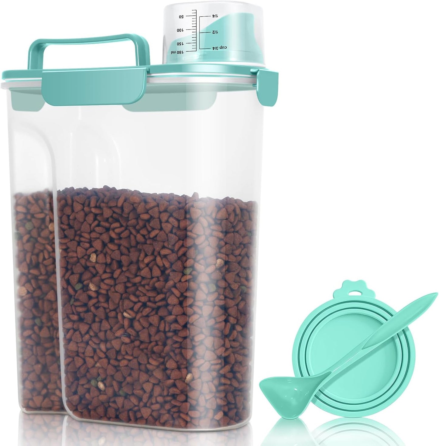 TBMax Pet Food Storage Containers 2 Pack 8-10 Lbs Airtight Dog Food Container Dispenser with Large Spout & Portable Handle, Travel Dog Treat Cat Food Storage Bin Bird Seed Container