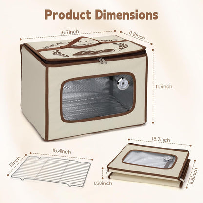 Folding Bread Proofing Box with 68-131℉ Temperature Control and 99H Timer