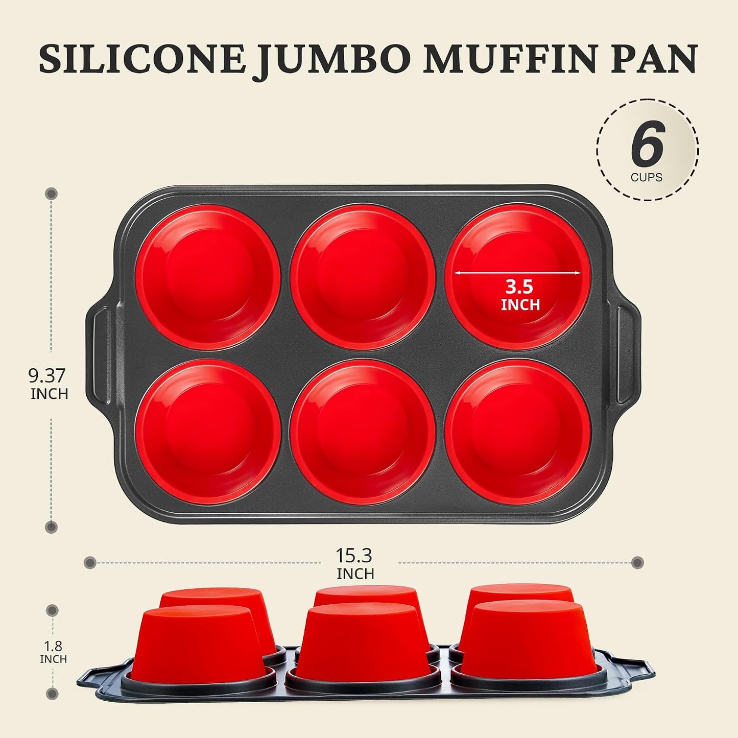 BRONYPRO Silicone Muffin Pans for Baking with Metal Frame, Egg Bite Molds, Cupcake Pans 12 Regular Size, Muffin Tins Easy to Pop Nonstick Non Toxic Bakeware for Oven,Blue