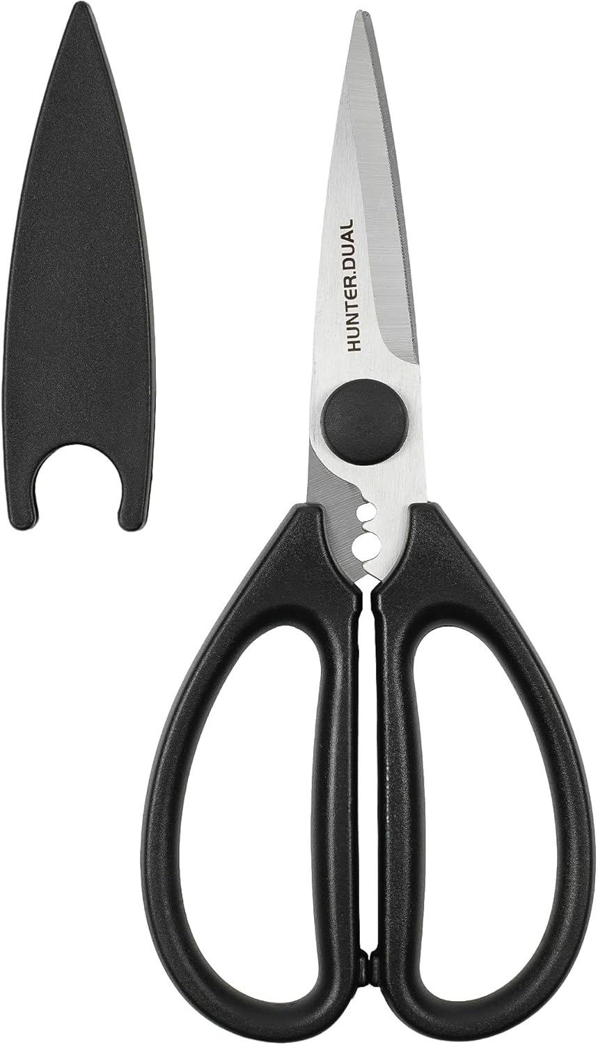 Kitchen Scissors for Food, HUNTER.DUAL Heavy Duty Come Apart Poultry Shears for Cooking, All Purpose for Cutting Chicken, Meat, Fish & Vegetables (Auqa, 8.35 Inch)