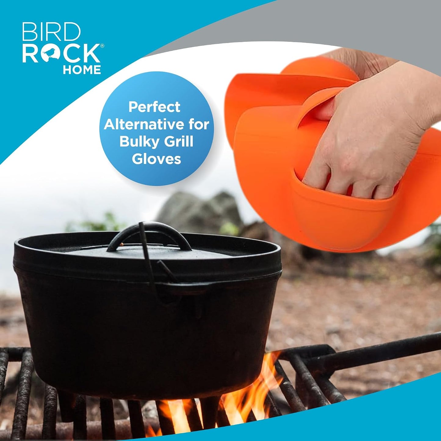 BIRDROCK HOME Collapsible Large BBQ Prep Tub w/Cutting Board, Multi-Function Grill Caddy w/Colander & Lid, Portable Silicone Dish Bowl for Picnic, Tailgate, Camping - Black