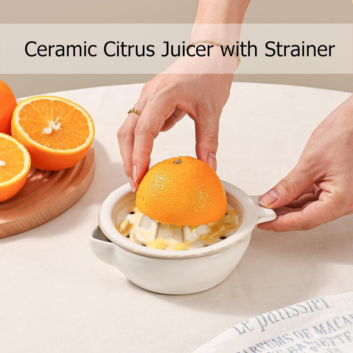 Ceramic Citrus Lemon Orange Juicer Manual Squeezer, Hand Juicer Reamer