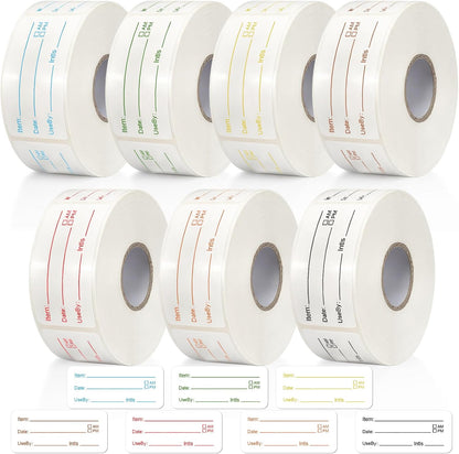 Sayglossy 7000 Pcs Day of Week Label Food Label Monday Through Sunday Management Inventory Sticker Removable Weekly Self Adhesive Date Dot Sticker for Restaurant Kitchen Container (Square)